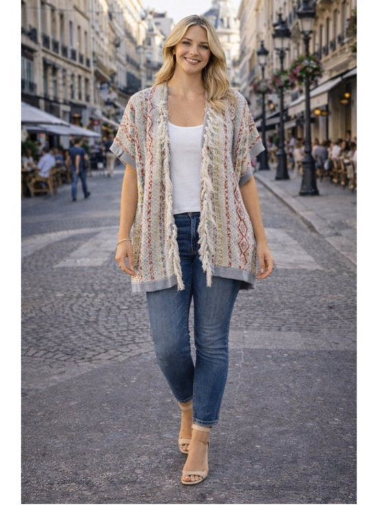 Cabi Sweaters - Women's Cabi Cardigan XS/S White Red Summer